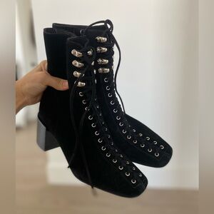 Jeffrey Campbell Suede Lace Up booties